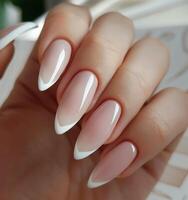 Womans Hand Showing Manicured Manicure photo