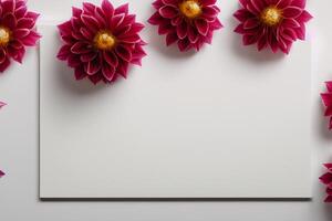 Mockup Cute Flower on White Background A Charming Display of Floral Elegance and Simplicity photo