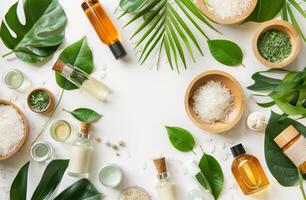 Various Cosmetics Displayed on a Table photo