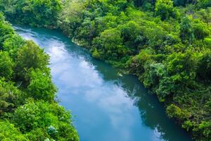 Breathtaking Landscape A Beautiful River Flows Through Charming Air and Lush Trees, Creating a Serene and Picturesque Haven for Nature Lovers to Enjoy and Find Tranquility in the Embrace of Nature photo