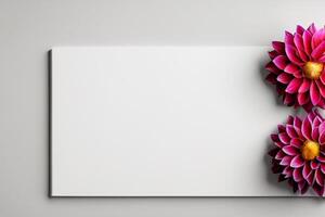 Mockup Cute Flower on White Background A Charming Display of Floral Elegance and Simplicity photo