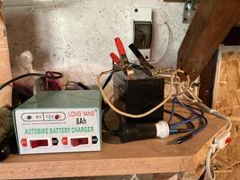 KYIV, UKRAINE - June 1, 2024 Charging station for gadgets photo