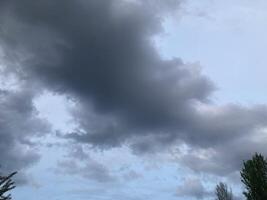 Thunderclouds before rain in the village photo