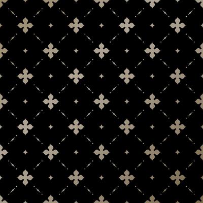 Seamless gold English pattern on a black background. illustration.