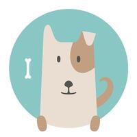 Animal set. Portrait in flat graphics - Dog pet vector