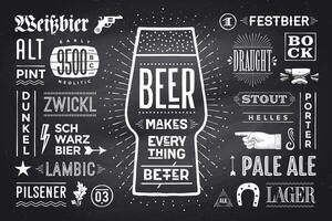 Poster or banner with text Beer Makes Everything Better vector