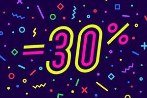 Sale -30 percent. Banner for discount, sale. Design of poster vector