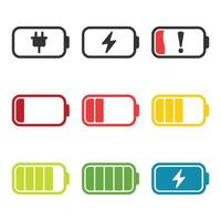 Alkaline battery set icon in flat style. Different size accumulator illustration on isolated background. Accumulator recharge sign business concept. vector