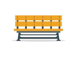 Bench icon in flat style. Comfortable rest illustration on isolated background. Park chair sign business concept. vector
