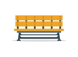 Bench icon in flat style. Comfortable rest illustration on isolated background. Park chair sign business concept. vector