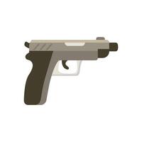 Pistol gun icon in flat style. Firearm symbol illustration on isolated background. Rifle ammo sign business concept. vector