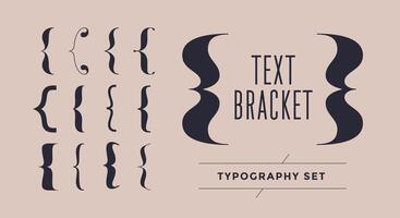 soporte, tirantes, paréntesis. tipografía conjunto de Rizado soportes vector