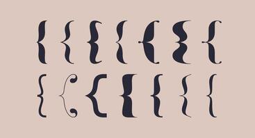 Bracket, braces, parentheses. Typography set of curly brackets vector