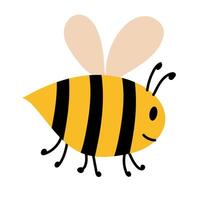 cute cartoon bee. Funny baby bumblebee for kids design. Flat illustration. vector