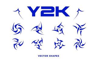 Y2K shapes for streetwear. Neo tribal design elements collection. vector