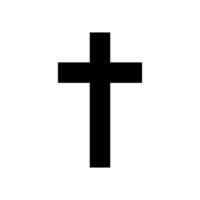 cristiano religión negro cruzar símbolo icono en blanco antecedentes ilustración vector