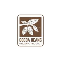 Clásico cacao frijol, cacao planta logo icono modelo vector