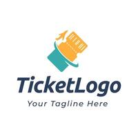 Travel ticket logo vector