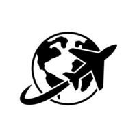 Travel around world icons set. International tourism. Planet map navigation. Customizable thin line symbols. Isolated outline illustrations. Editable stroke vector