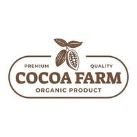 Vintage cocoa bean, cocoa plant logo icon template vector