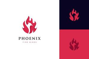 Phoenix Fire logo design. power Falcon or hawk awesome animal illustration template vector