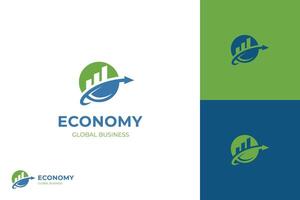 accounting financial logo design. grow business plan logo symbol. global economy signs vector