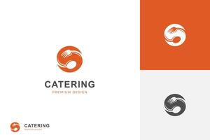 food Catering logo symbol. restaurant food logo design. cafes diner design. vegan food logo template vector