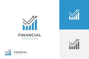 financial growth logo icon design with arrow graph up graphic element for business symbol, investment, corporation logo template vector