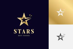 Star show logo icon design. Shiny stars gold logo illustration vector