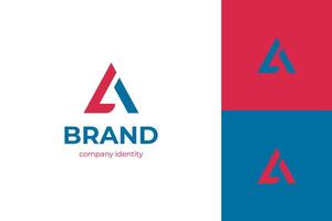 Triangle letter LA logo identity design for company initial, brand initials logo symbol vector