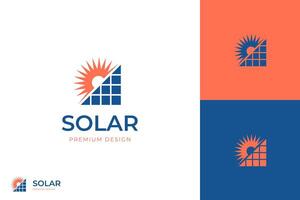 Sun Solar Energy Logo icon Design panel solar with sun light logo template vector