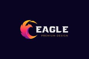 Eagle wings logo icon design with round circle graphic symbol for brand or identity branding logo template vector