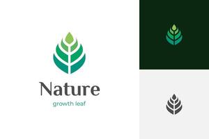 naturaleza hoja crecimiento logo icono diseño. creciente hoja logo símbolo ilustración diseño vector