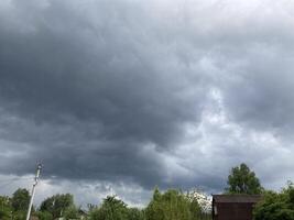 Clouds over countryside as weather changes photo