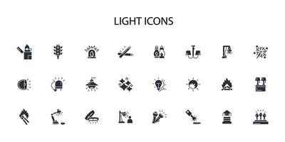Light icon set..Editable stroke.linear style sign for use web design,logo.Symbol illustration. vector