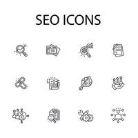 SEO icon set..Editable stroke.linear style sign for use web design,logo.Symbol illustration. vector