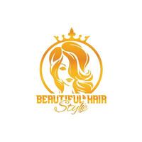 beautiful hair logo vector