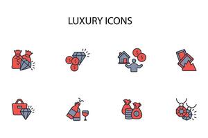 luxury icon set..Editable stroke.linear style sign for use web design,logo.Symbol illustration. vector
