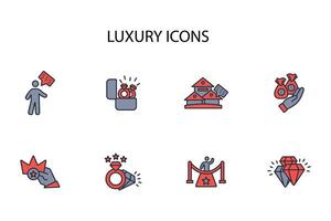 luxury icon set..Editable stroke.linear style sign for use web design,logo.Symbol illustration. vector