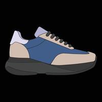 sneakers shoes for training, sneakers shoe illustration. Sneakers color full. vector