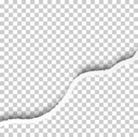 Ripped Paper Border with Shadows Isolated on Background. Realistic Corner Paper Edge vector