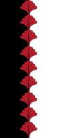 Geometric Art Deco Red Border Frame Vertical Repeat Pattern Design vector