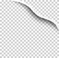 Paper Edge Corner Border with Shadows Isolated on Background. Realistic Paper Edge vector