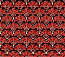 Geometric Art Deco Red Fabric Pattern Design vector