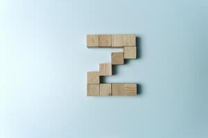 Letter Z from wooden dice White Background photo