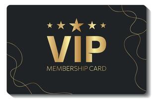 negro VIP afiliación tarjeta con oro elementos estrellas vector