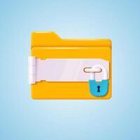 Padlocked folder icon. Data security and privacy concept. vector