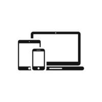 Responsive web design in laptop, tablet, and smartphone vector