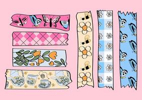 Paper tape collection with different spring patterns. vector