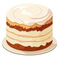 un pastel con crema de mantequilla ilustración en un blanco antecedentes. vector